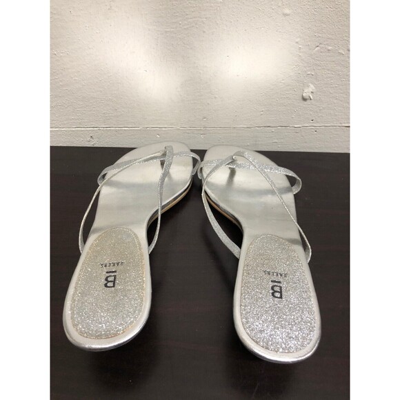 Bakers women Silver Strap low Heels Sandals- man made materials - size US 10B - Picture 7 of 12